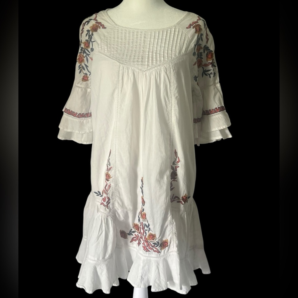 Free People White Cotton Bohemian Dress